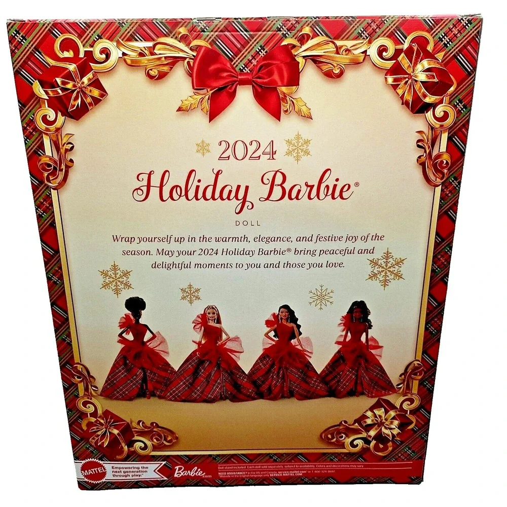 Mattel Barbie Signature 2024 Holiday Barbie Doll‎ Brown Hair Gown New in Box